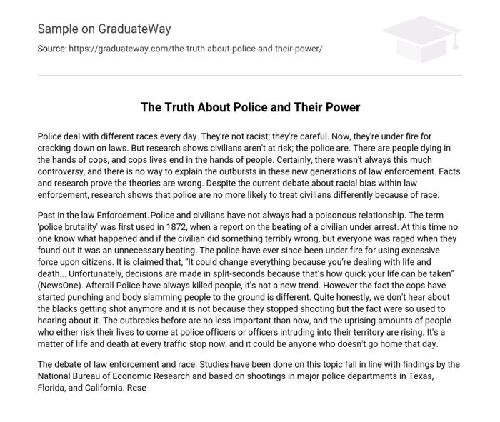 📚 Essay Sample on Police-Community Relations: Building Bridges for ... Police power public safety essay