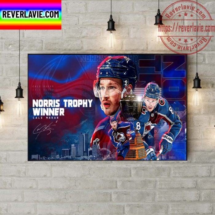NHL Colorado Avalanche Cale Makar Norris Trophy Winner Home Decor ... Avalanches cale makar wins second norris trophy