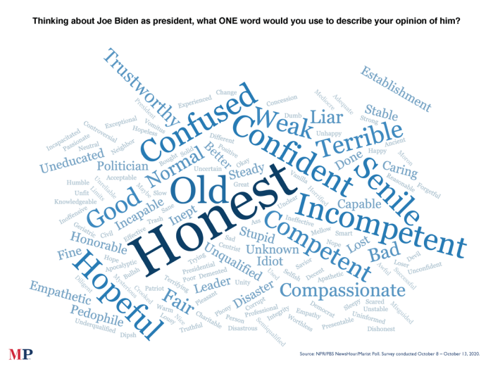 Donald trump joe biden most frequent words