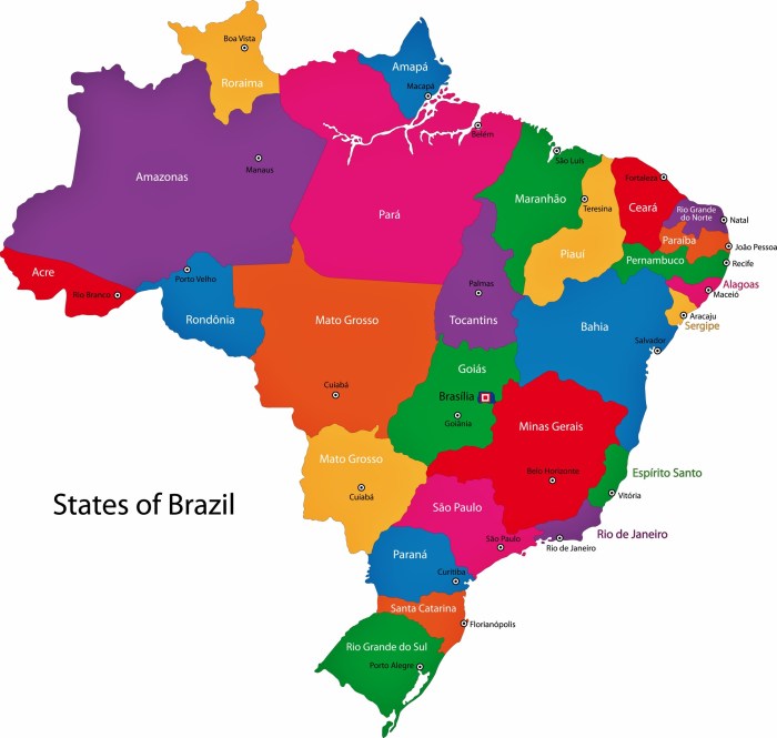 Brazil Map of Regions and Provinces - OrangeSmile.com Brazil present fresh fiscal package bid balance public accounts