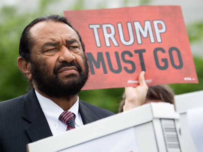 Al green trump speech congress texas democrat mandate protest removed