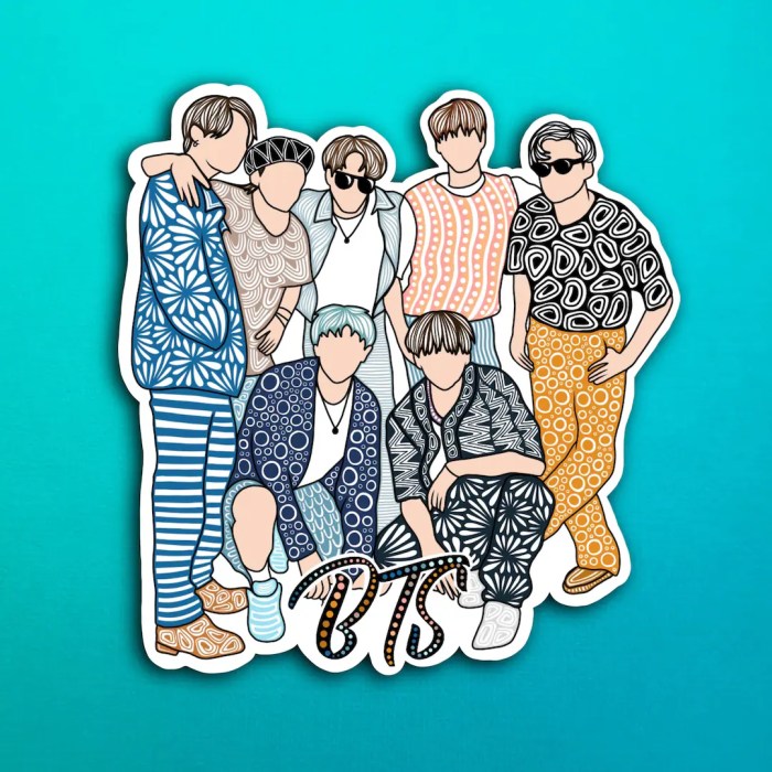BTS Sticker WATERPROOF - Etsy Bts members rm v discharged south korea military ytn tv reports