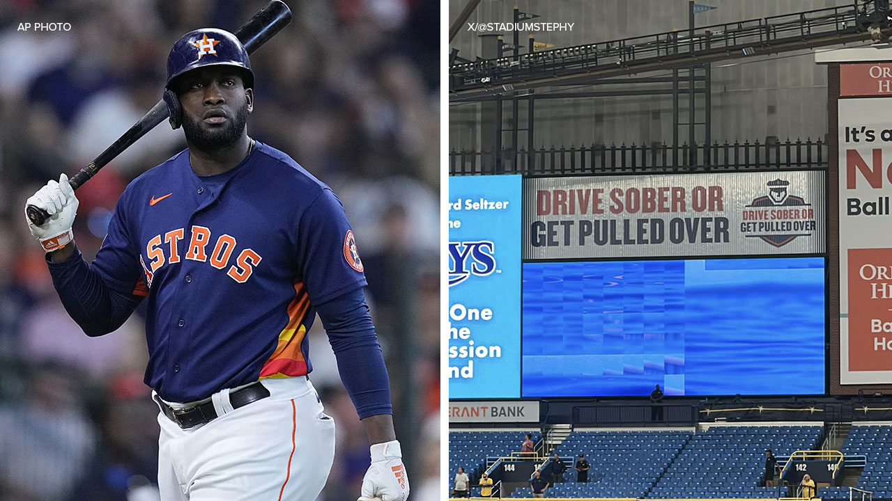 Astros rest yordan alvarez hand aim split series with rays