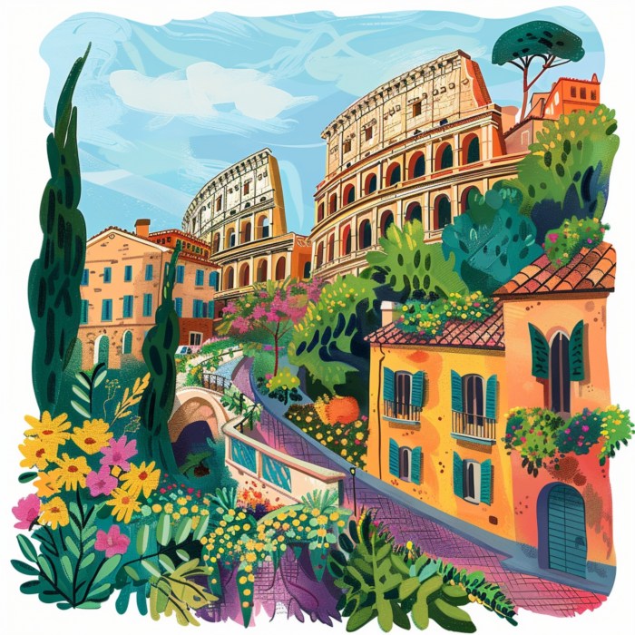 Whimsical Rome Italy Coliseum Art Free Stock Photo - Public Domain Pictures Italys golden goose posts 12 rise first quarter revenues